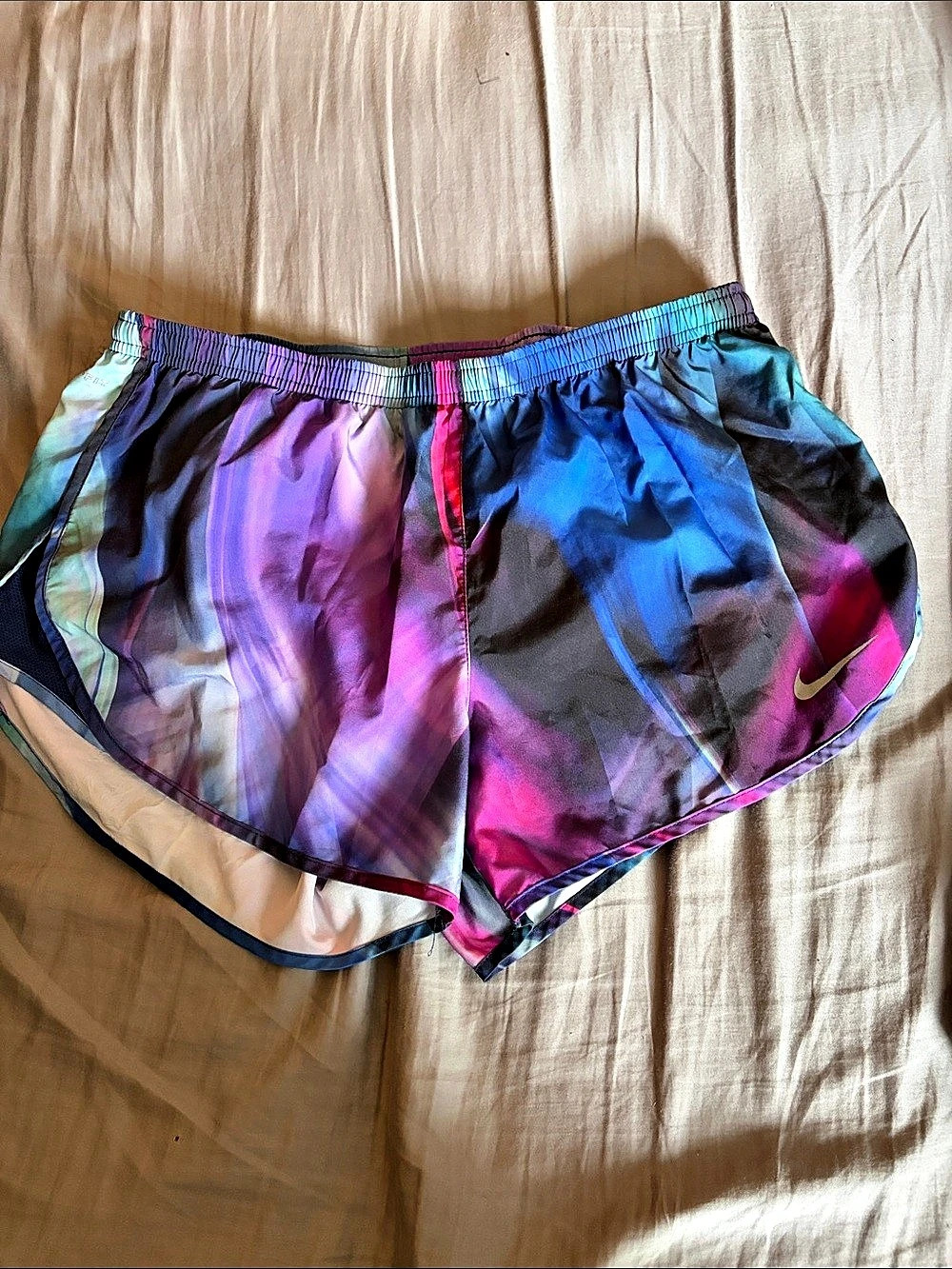 Nike Tempo Luxe Running Shorts Blue & Pink Women’s Large